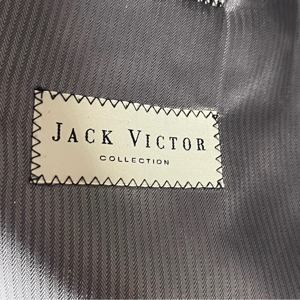 Jack Victor Loretowood Houndstooth Cashmere Blazer Black &‎ White 44L Classic